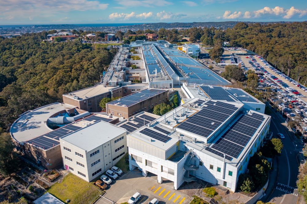 John Hunter Hospital Rooftop solar - Aerial View