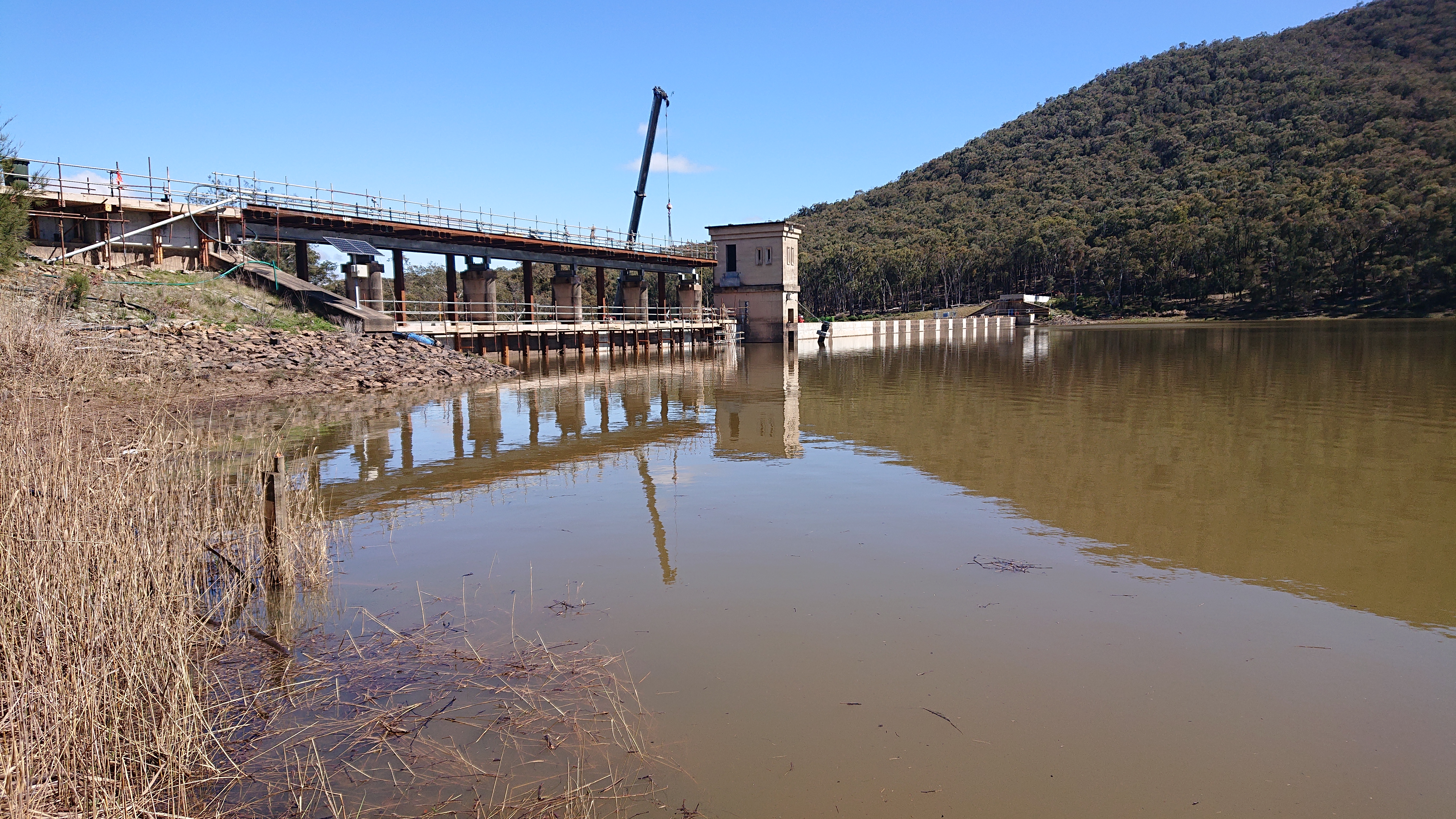 Winburndale Dam upgrade works - wide shot dam 