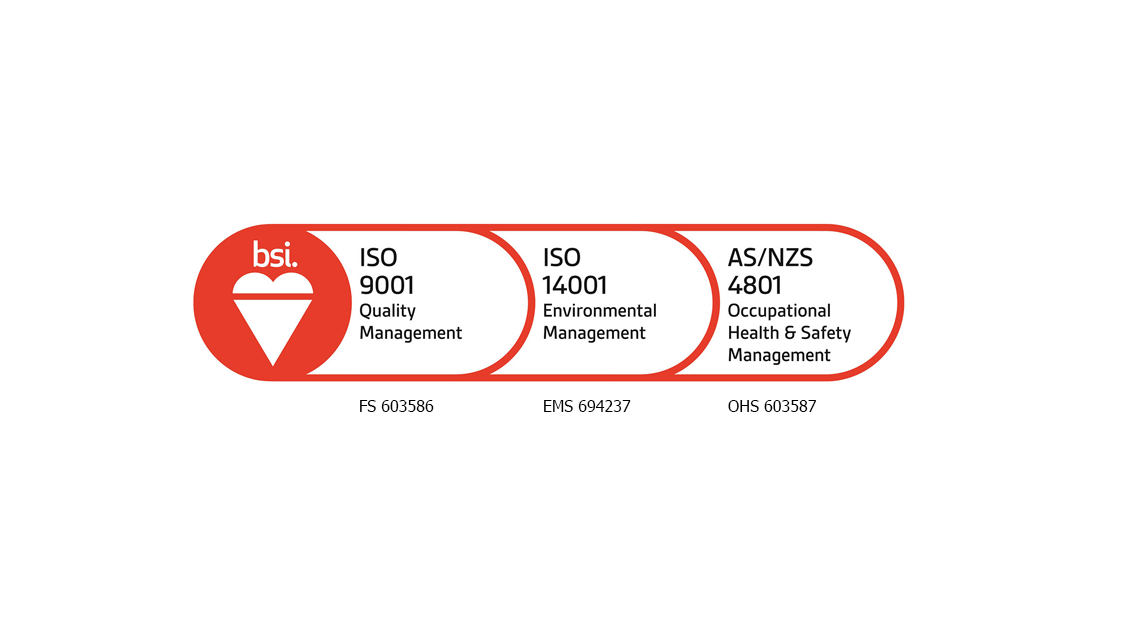 BSI red logo with certificate numbers