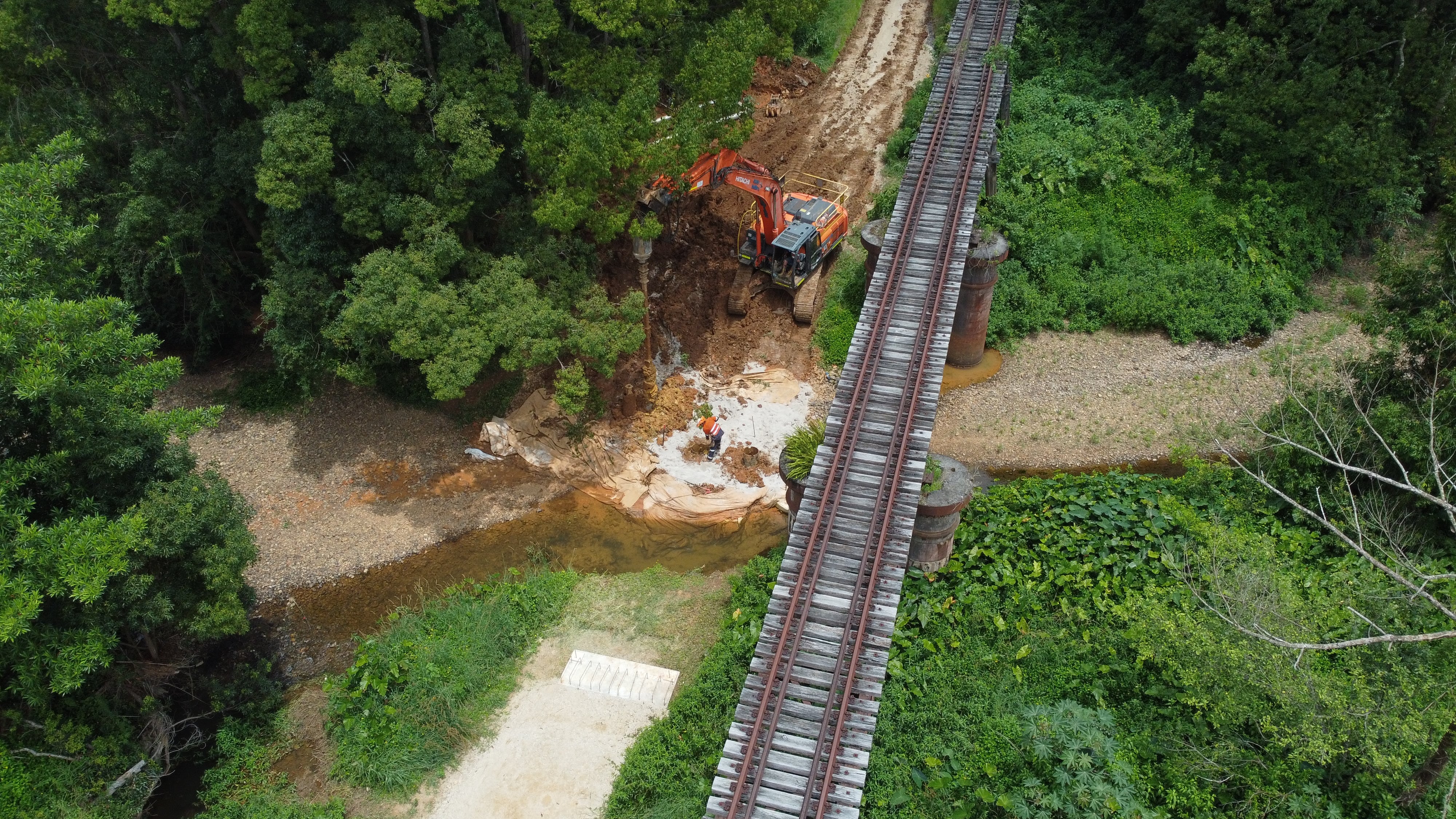 Northern Rivers Rail Trail - construction works.JPG