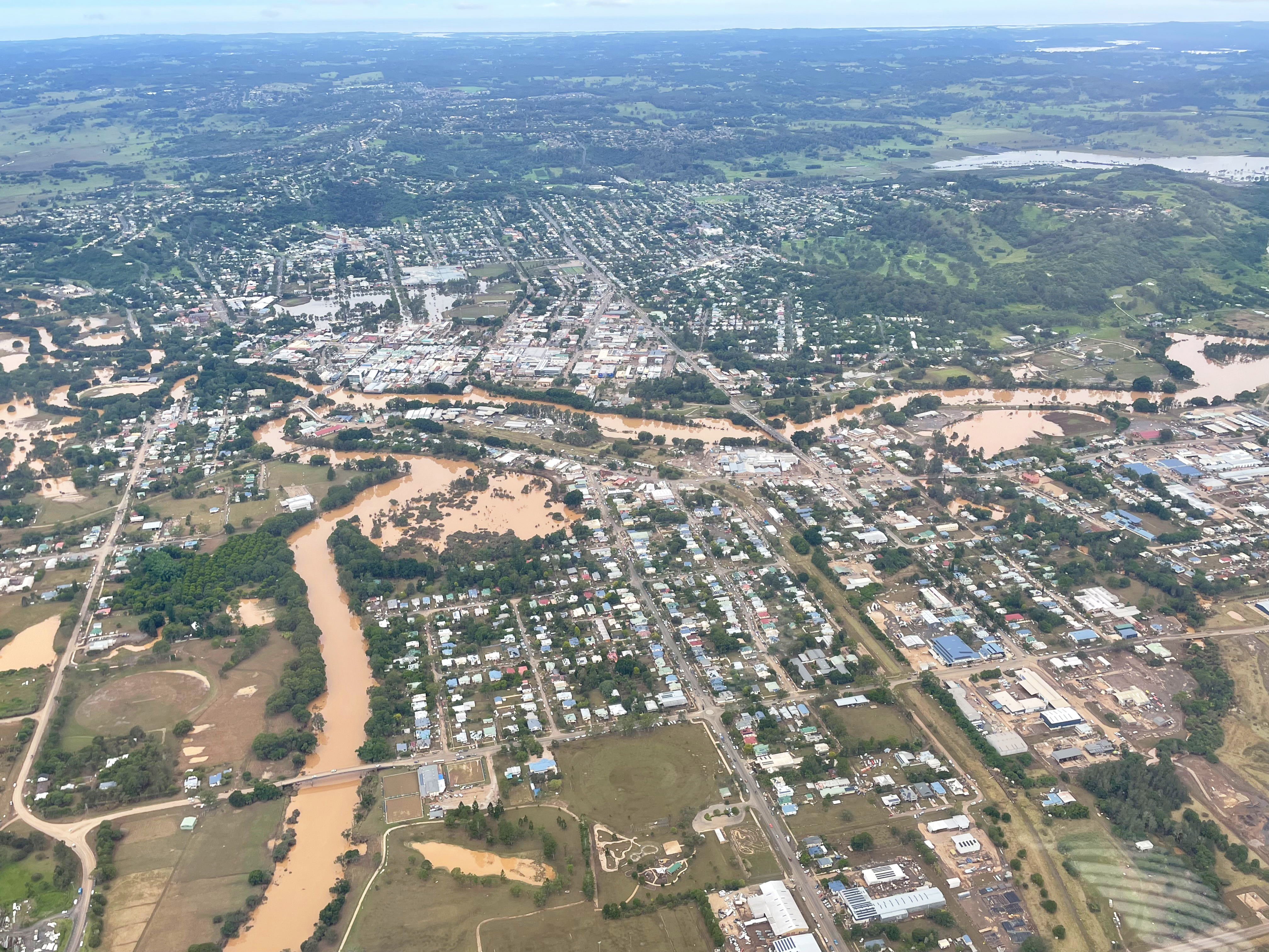 Lismore floods 2022 aerial view