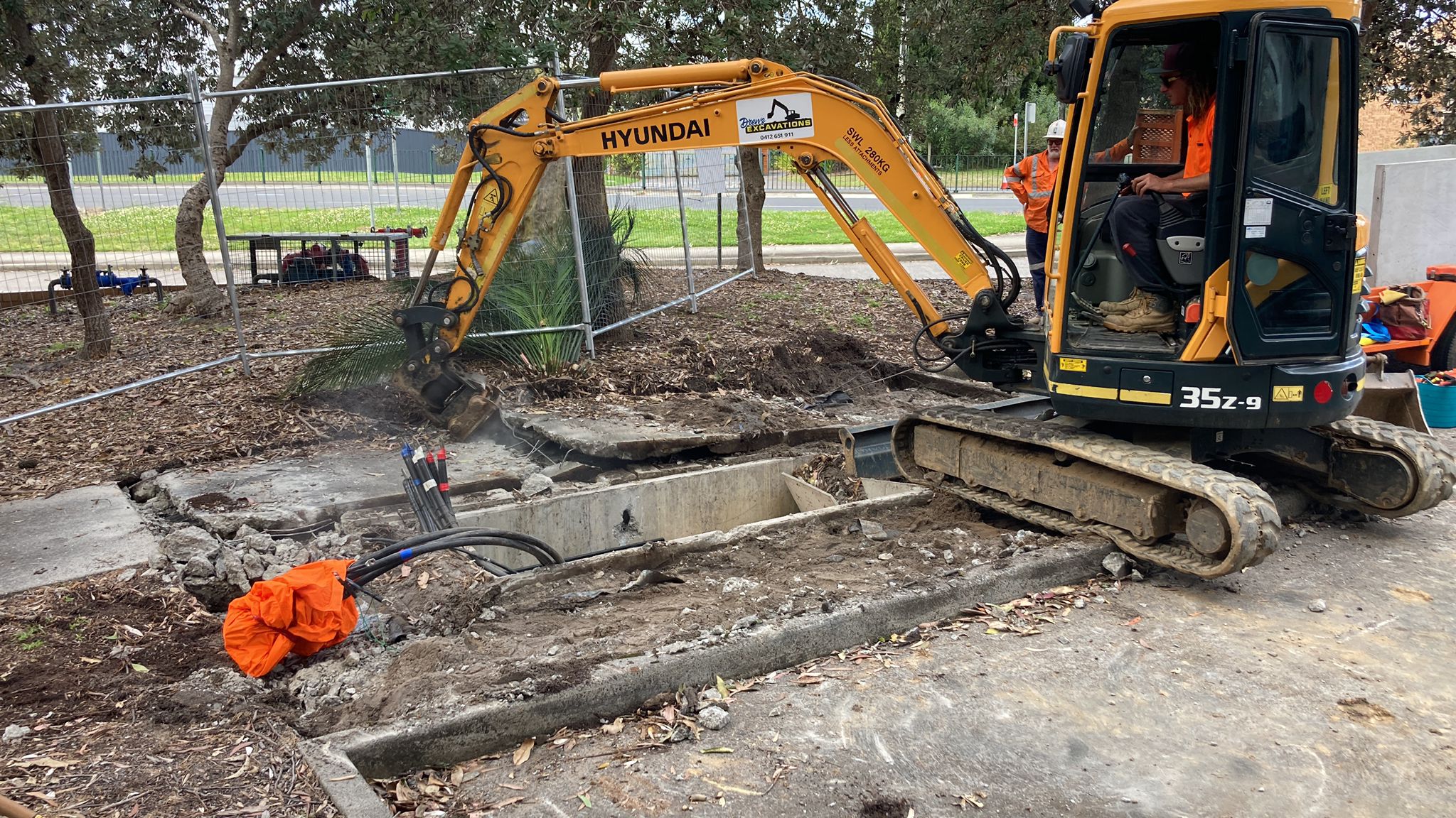 Batemans Bay HS, preparing ground for new substation install.