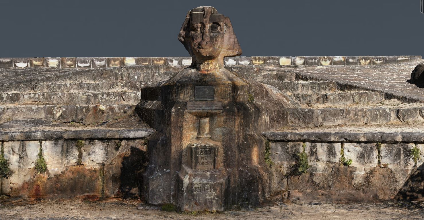 Sphinx War Memorial - front view 3D model.JPG