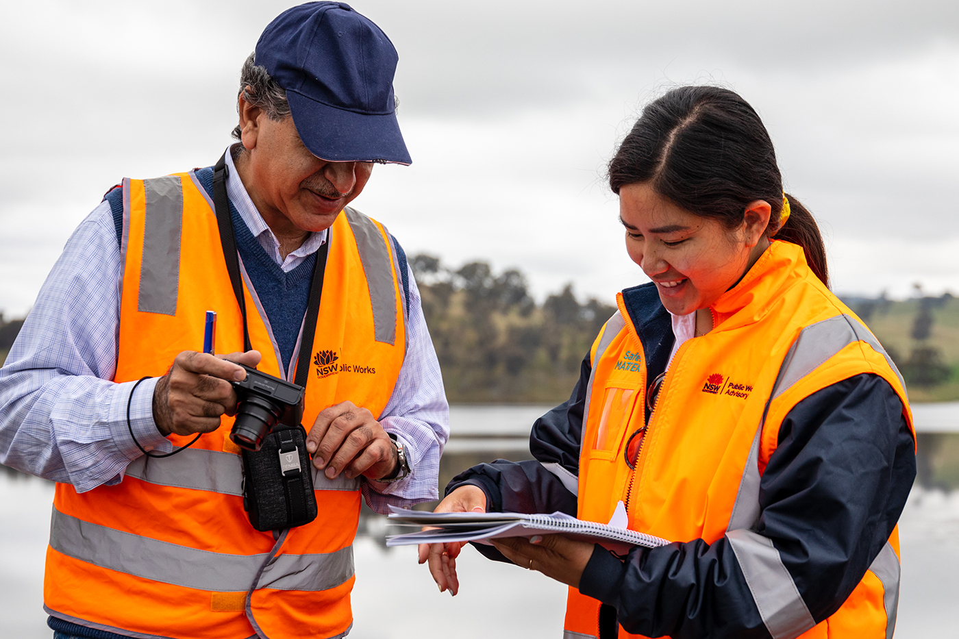 Azaz Un-Abi (L) and Project Manager Emerie Anonical